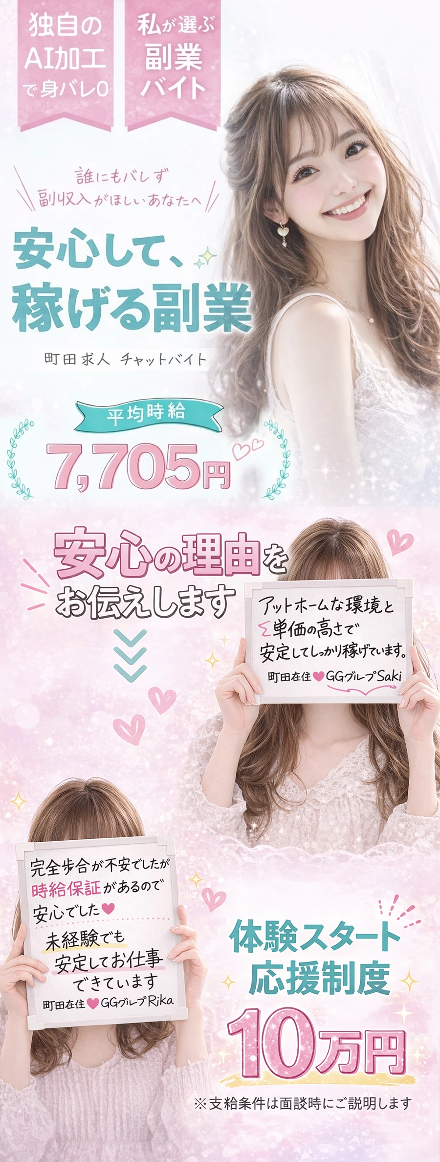 安心して、ちゃんと稼げる副業 求人 チャットバイト 平均時給6,200円